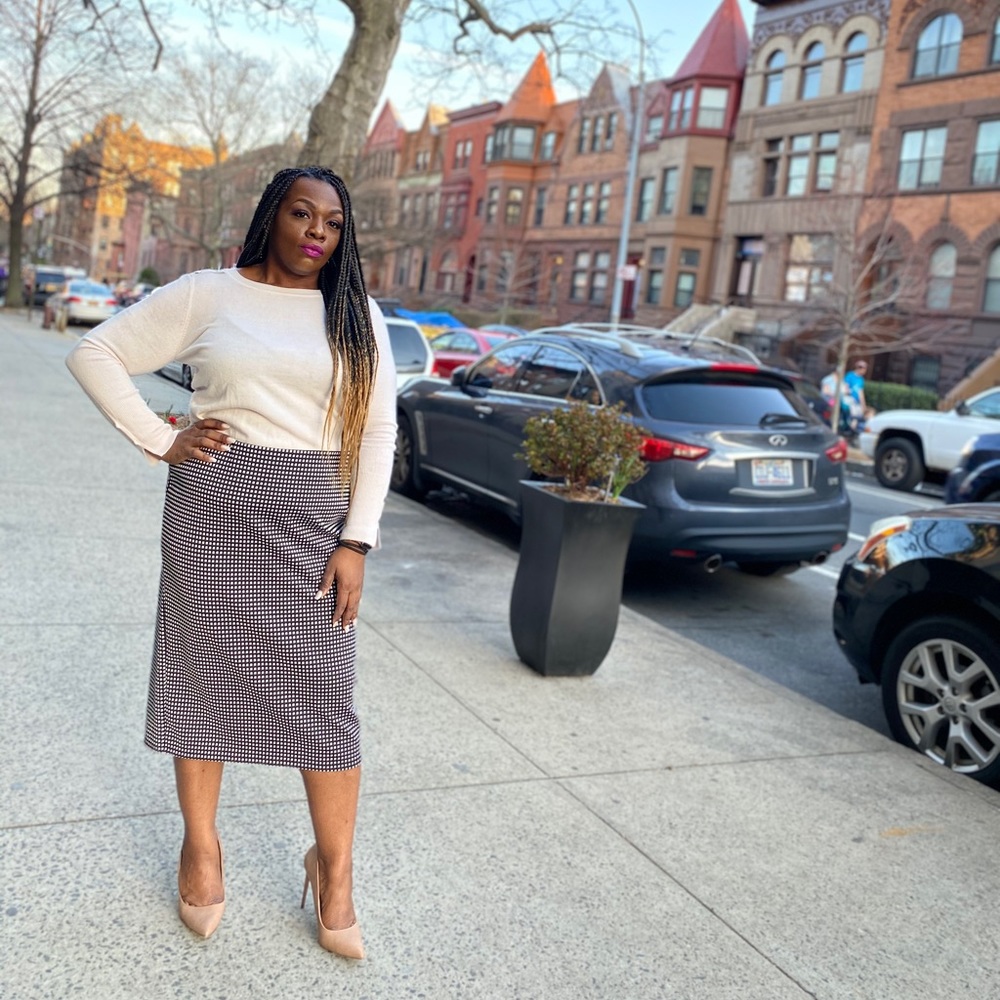 Black And White Midi Skirt